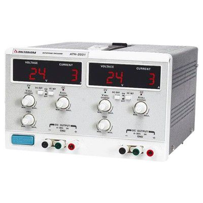 АТН-2031 — двухканальный источник постоянного тока 0,01 А-3 А и напряжения 0,1 В-30 В