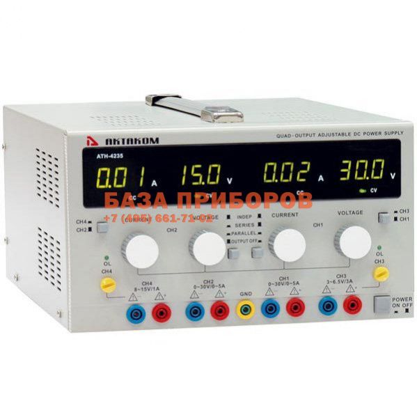 АТН-4012 — двухканальный источник питания постоянного напряжения 0-30 В и тока 0-3 А