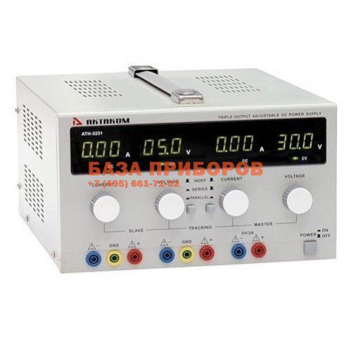 АТН-3243 — трехканальный источник питания постоянного напряжения 0-40 В и тока 0-3 А(третий канал не регулируемый 5 В/3 А)